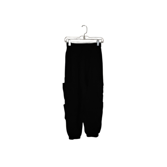 Sivana Women's S Black Cargo Jogger Elastic Waist Pull-on Pockets Pant - Picture 2 of 4